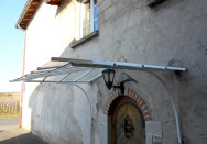 Verre martelé sur marquise en acier proche de Belleville-en-Beaujolais (69)